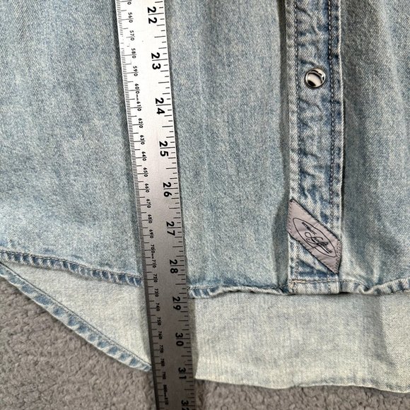 Levis Vintage Denim Pearl Snap Shirt Mens Small Blue Button Up Western Rodeo VTG - Picture 5 of 16